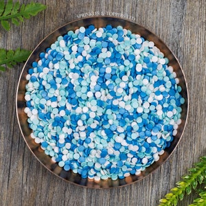 4mm Blue White & Turquoise Glimmer Confetti Cupcake / Cake Decoration