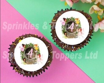 Cute Fairy Door any age (1-10) 2" / 5cm discs cupcake toppers