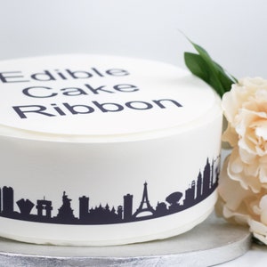 Las Vegas Skyline Edible Glaing Cake Ribbon / Side Strips