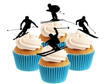 Skier Collection Stand Up Cake Toppers (12 pack)
