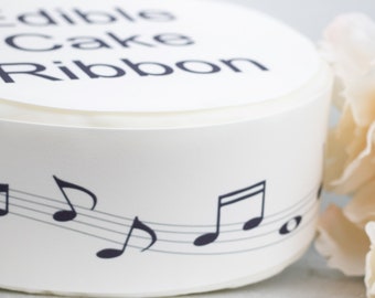 Music Notes Edible Icing Cake Ribbon / Side Strips