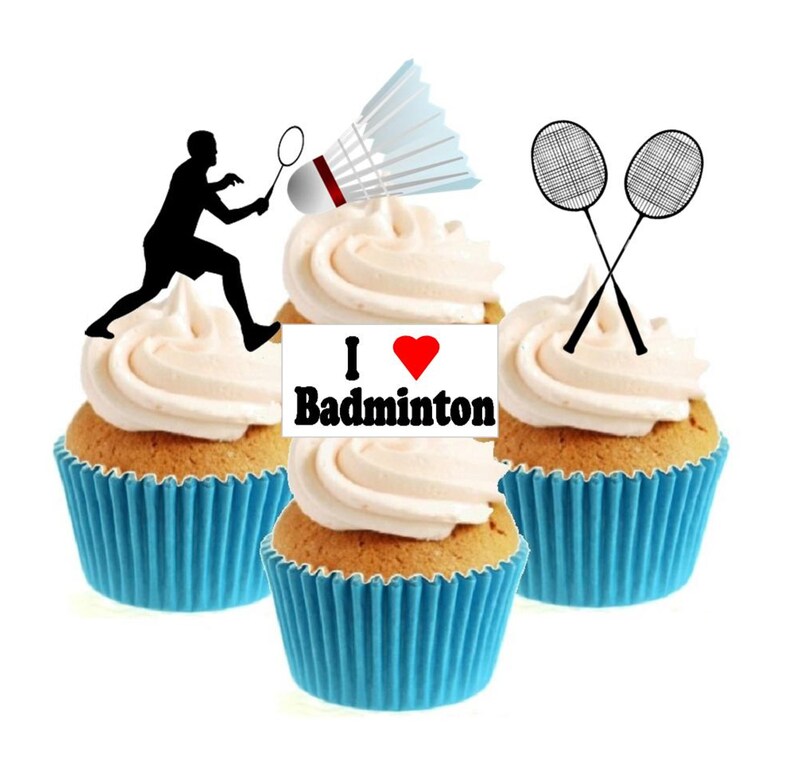 Badminton Collection Stand up Cake Toppers (12 Pack) Item Requires ...