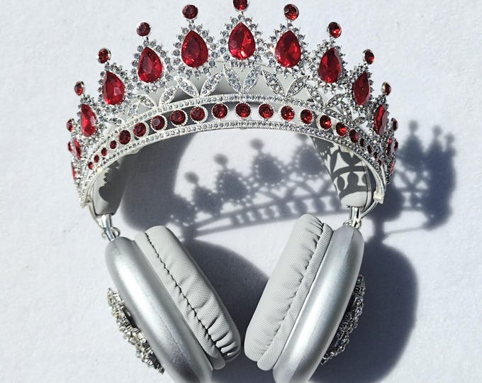 Ruby Red Crown Headphones