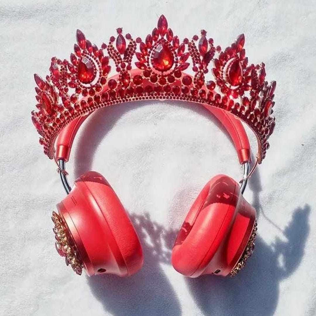 Red Crown Headphones - Etsy Canada