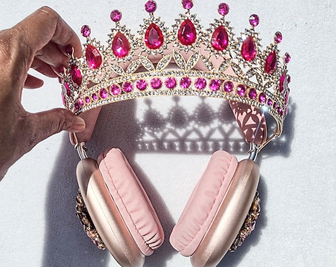 Pink Diamond Crown Headphones