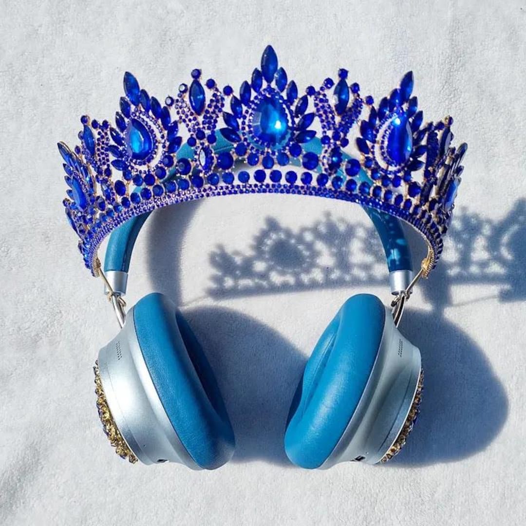 Blue Crown Headphones - Etsy Canada