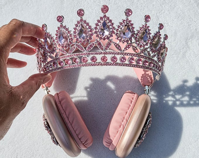 Pink (Silver) Crown Headphones