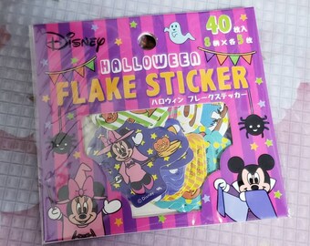 Disney Happy Halloween Flake Sticker 40 Mickey Mouse Minnie Donald Pluto JAPAN