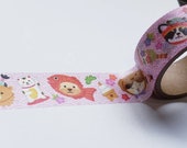 Rare Kawaii Japanese Designs Washi Tape, Japanese New Year, Shiba, Wave Pattern, Bamboo, Dogs, Sakura, Cherry Blossom, Lucky Cat Maneki Neko