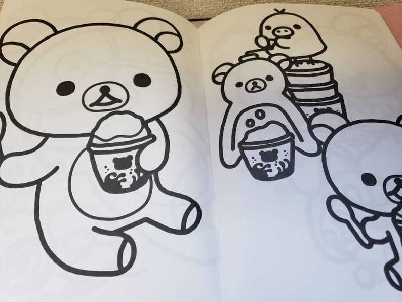 Rilakkuma Coloring Book Officially Licensed Rilakkuma Cute | Etsy