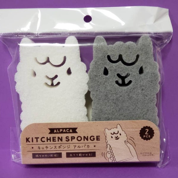 Alpaca Sponges for Sponge Painting or Washing Dishes, Cute Kawaii Kitchen Cleaning Supplies, Animal Shape