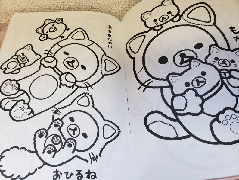 Rilakkuma Coloring Book Officially Licensed Rilakkuma Cute | Etsy