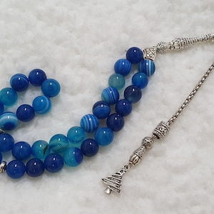 10mm Natural AGATE Stone Akik Islamic Prayer Rosary 33 Beads Tesbih Misbaha tesbeeh tasbeeh tasbih #007