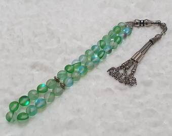8mm Groene Crystal Quartz Stone Islamitische Gebed Rozenkrans 33 Kralen Tesbih Misbaha Tesbeeh Tasbeeh Tasbih