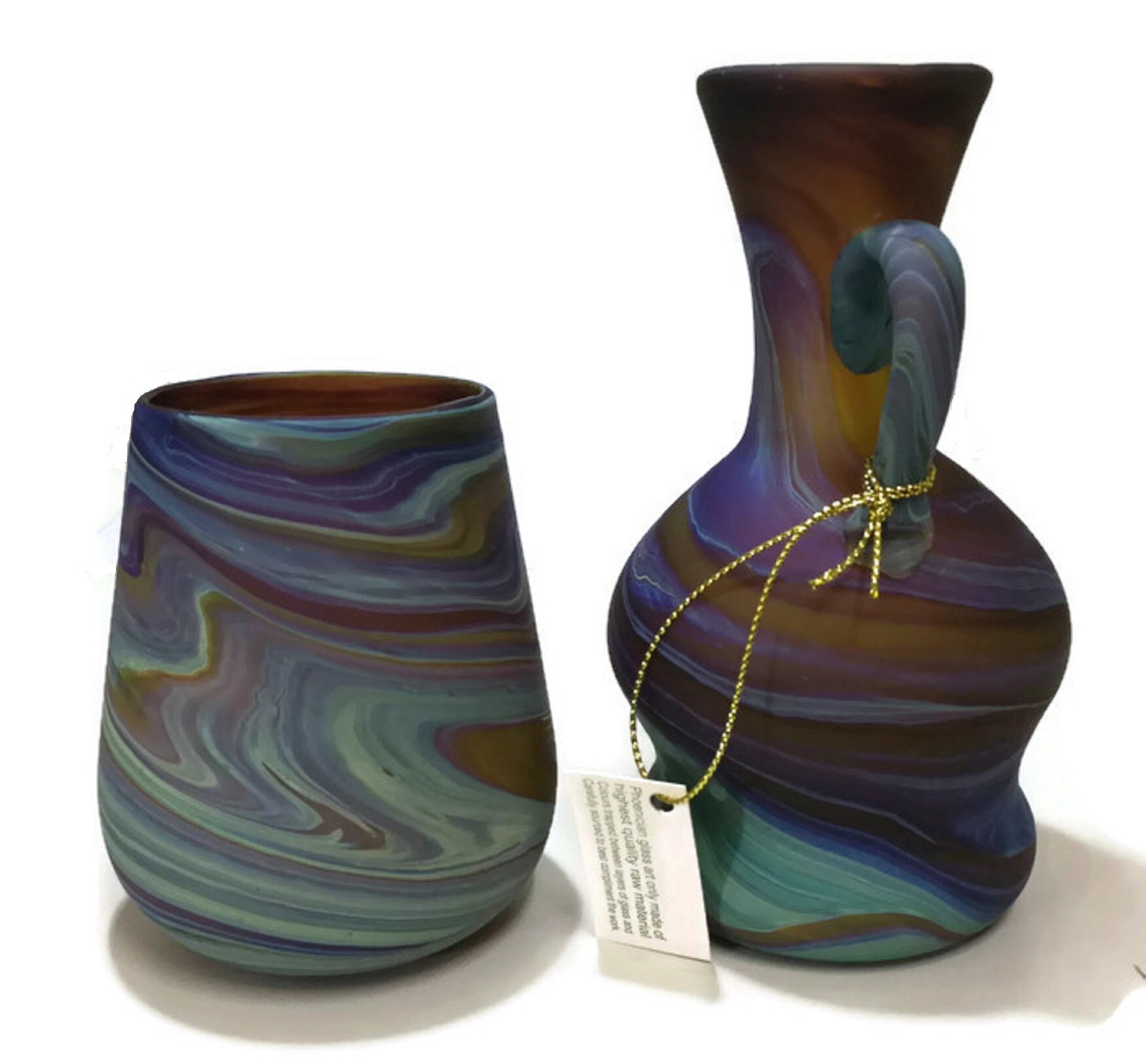 New Phoenician Hebron Blowing Glass Mini VASE & CUP Holy Land Etsy UK