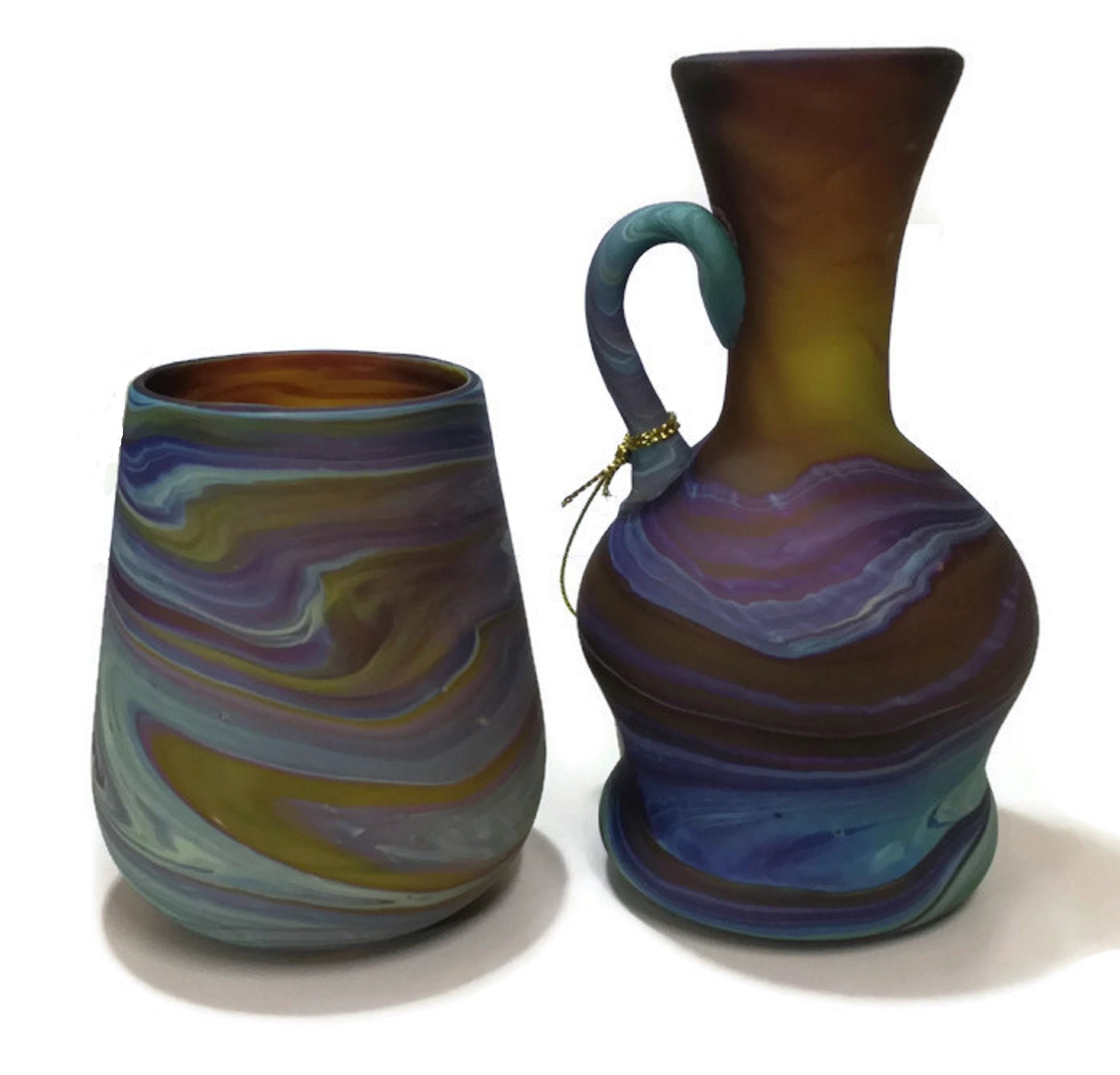 New Phoenician Hebron Blowing Glass Mini VASE & CUP Holy Land Etsy UK