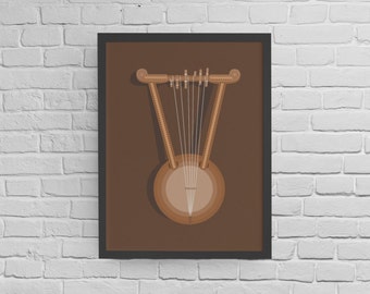 Kirar ,Ethiopian Musical Instrument, Ethiopian Art  Poster