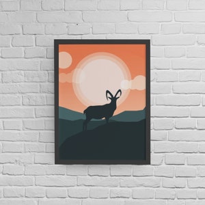 Ethiopian Art, Walia Ibex Art, Semen Mountains Art,Walya, Habesha gift,  Ethiopian Home Decor, Habesha Wall Art Poster
