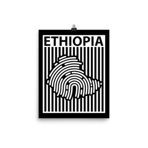 Ethiopië kunst, Ashara kunst, Ethiopische kaart, Ethiopische lijntekeningen, Habesha cadeau, moderne Ethiopische kunst, fotopapier poster