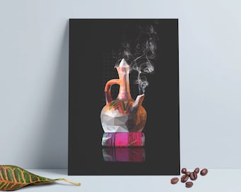 Jebena Art - Äthiopische Kunst - Jebena Buna - Äthiopische Kaffeekunst - Habesha Geschenk - Kaffeezeremonie Poster