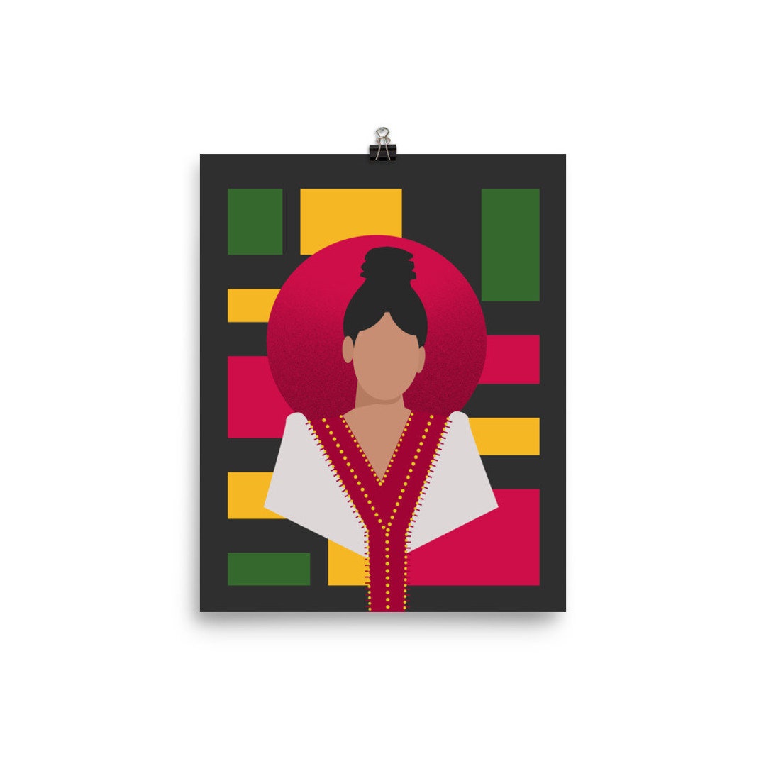 Habesha Kemis Art, Ethiopian Art, Ethiopian Traditional Clothe Poster