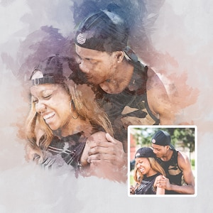 Custom Portraits From Your Photo, Water Color Painting From your Photo, Gift Poster