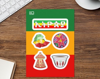 Ethiopian Culture Sticker Sheet, Habesha Gift Decoration
