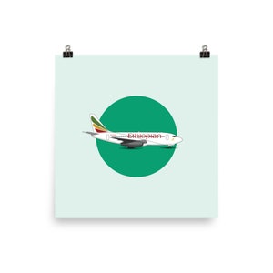 Ethiopian Plane, Ethiopian Art, Airplane Art Poster