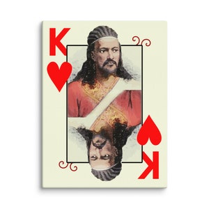 Atse Tewodros II,  Ethiopian Emperor Tewodros II , Habesha Gift, Playing Cards Funny Ethiopian Home Decoration Art on Canvas