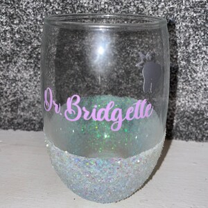 Custom Glitter Wine Glass