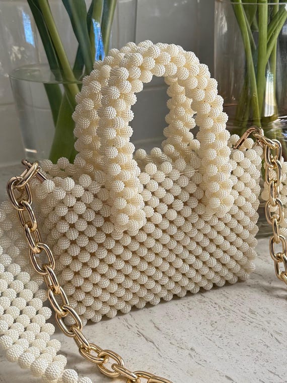 Perlen Kleine WeiÃƒÂŸe Damen Handtasche Perlen Perlen
