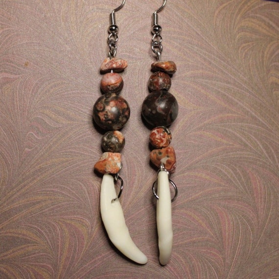 •STRAY• picture jasper fang + silver earrings main image 0
