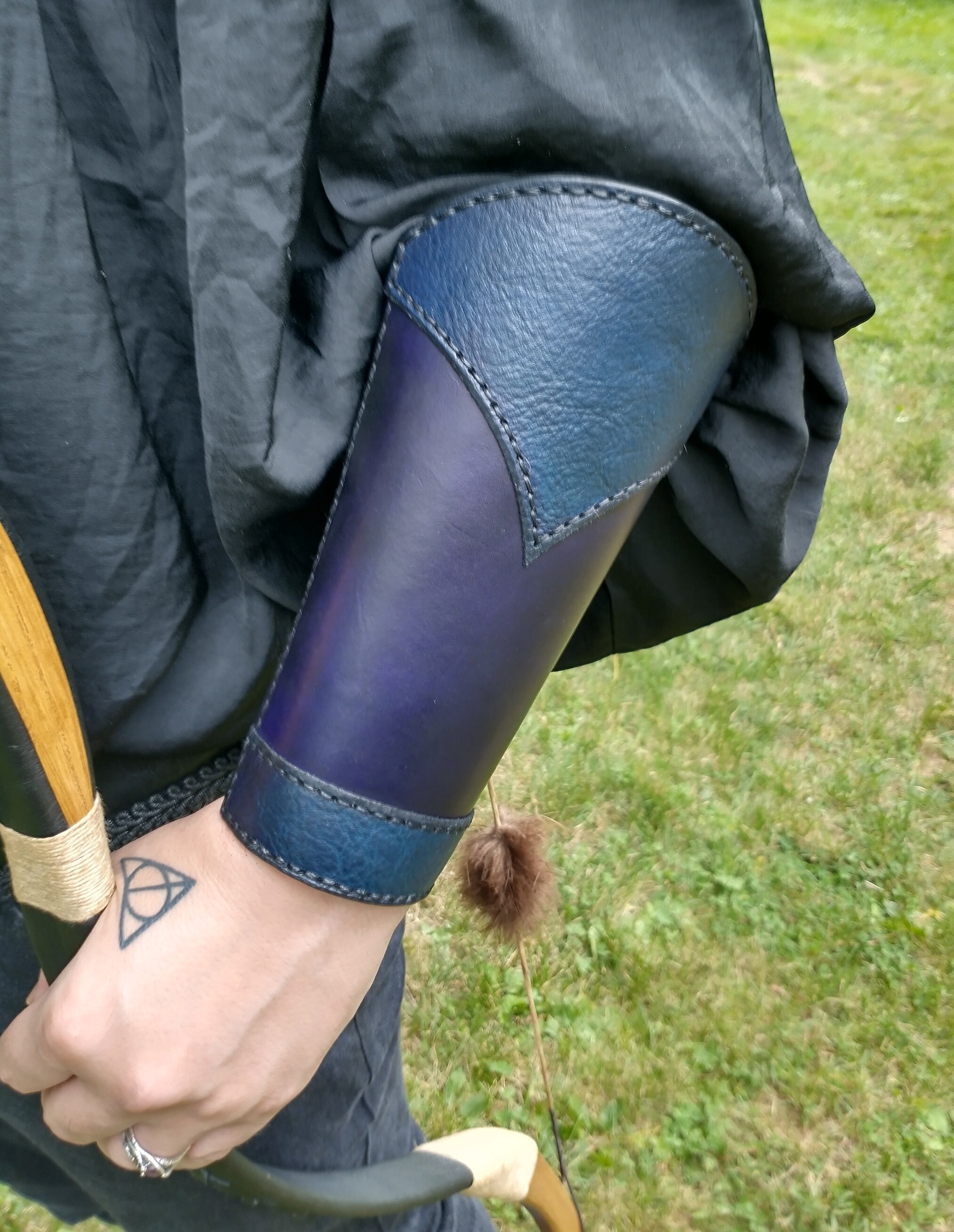 Archery Arm Guard, Handmade Leather Gauntlet, Handcrafted Leather Guard