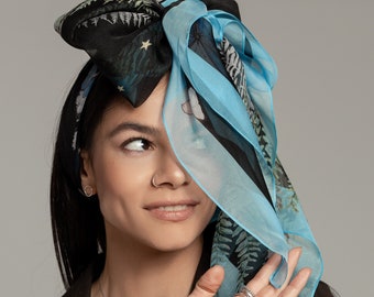 Silk Scarf "Summer Forest Night"