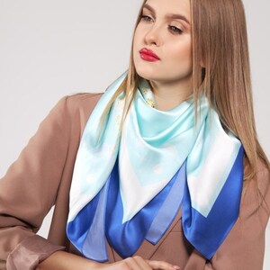 Turquoise Silk Scarf &quot;Mysterious Mermaids&quot;