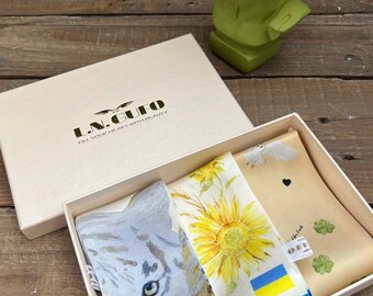 Silk Ribbon Gift Box: Watercolor Skinny Scarves, Designer Patterns