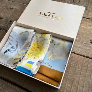 Silk Gift Set, Skinny Scarf, Gift for Her