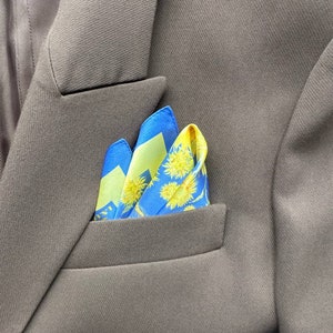 Silk Pocket Square in Blue, Silk Handkerchief, Gift for Husband, neckerchief, Gifts for Men