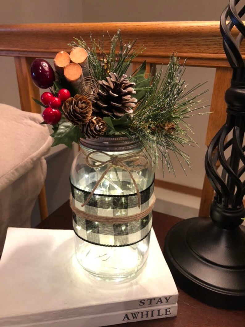 Holiday Mason Jar Vases Rustic Modern Farmhouse Style Etsy