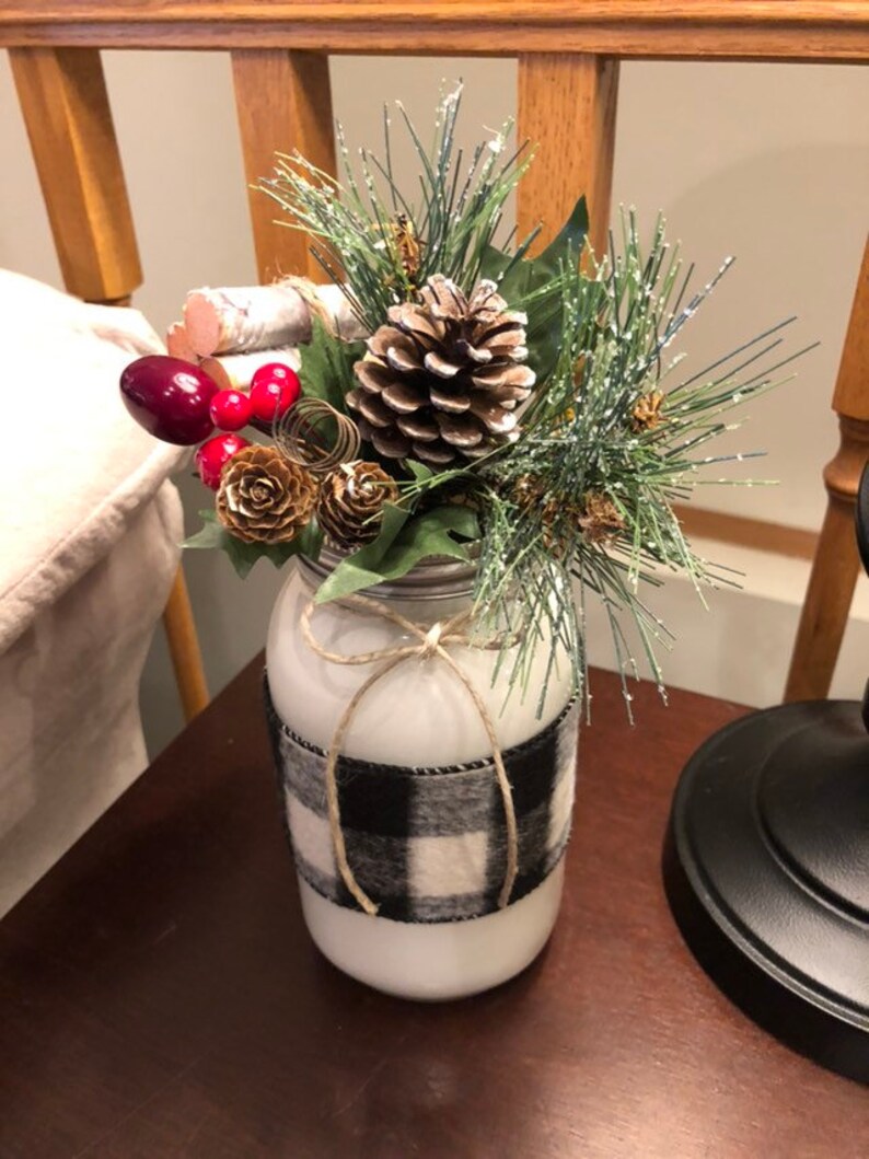 Holiday Mason Jar Vases Rustic Modern Farmhouse Style Etsy