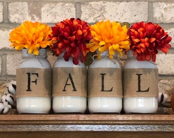 Fall Mason Jar Decor | Centerpiece | Mantle