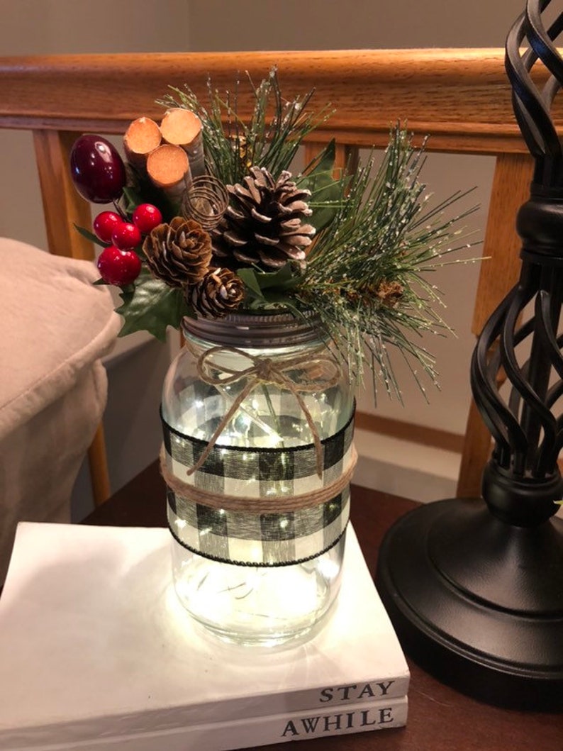 Holiday Mason Jar Vases Rustic Modern Farmhouse Style Etsy