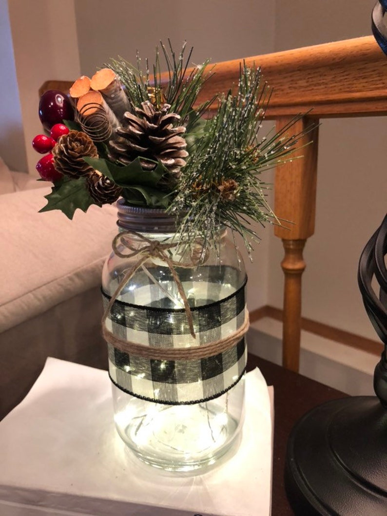 Holiday Mason Jar Vases Rustic Modern Farmhouse Style Etsy