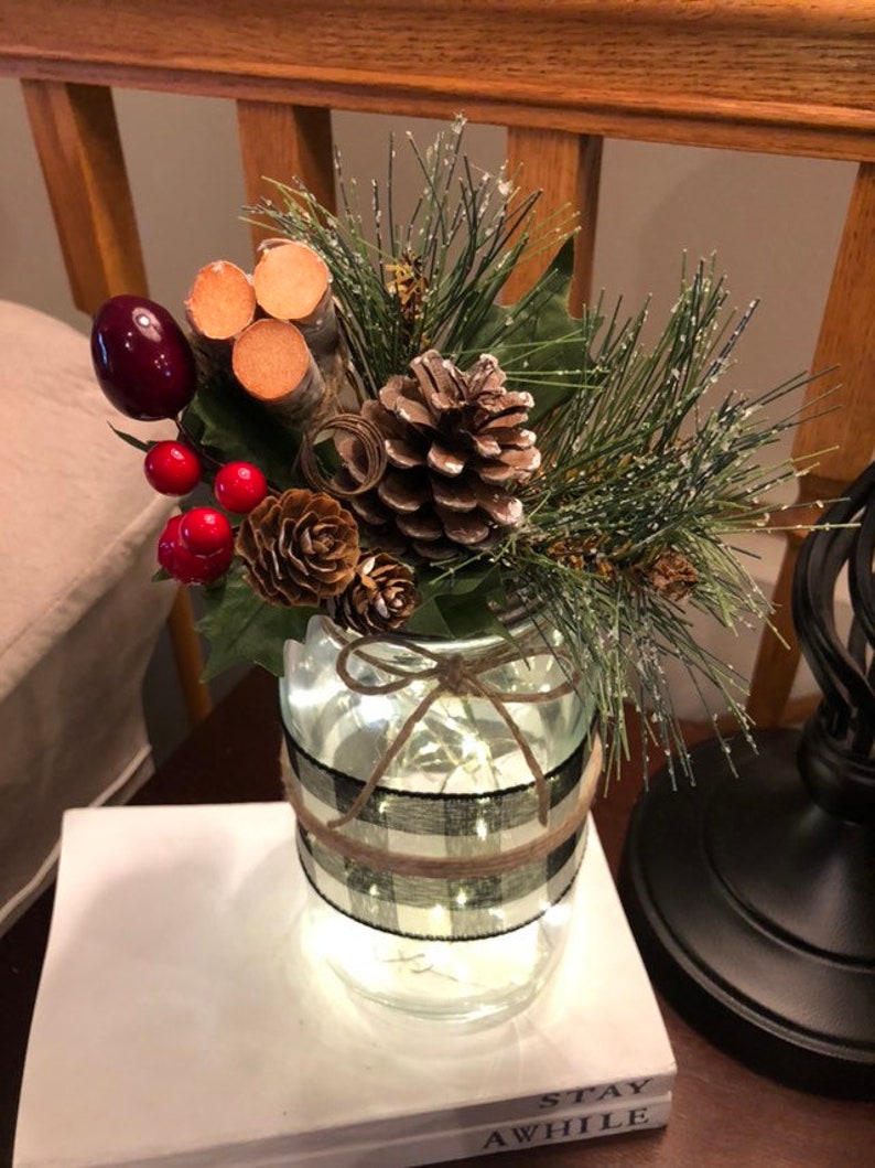 Holiday Mason Jar Vases Rustic Modern Farmhouse Style Etsy