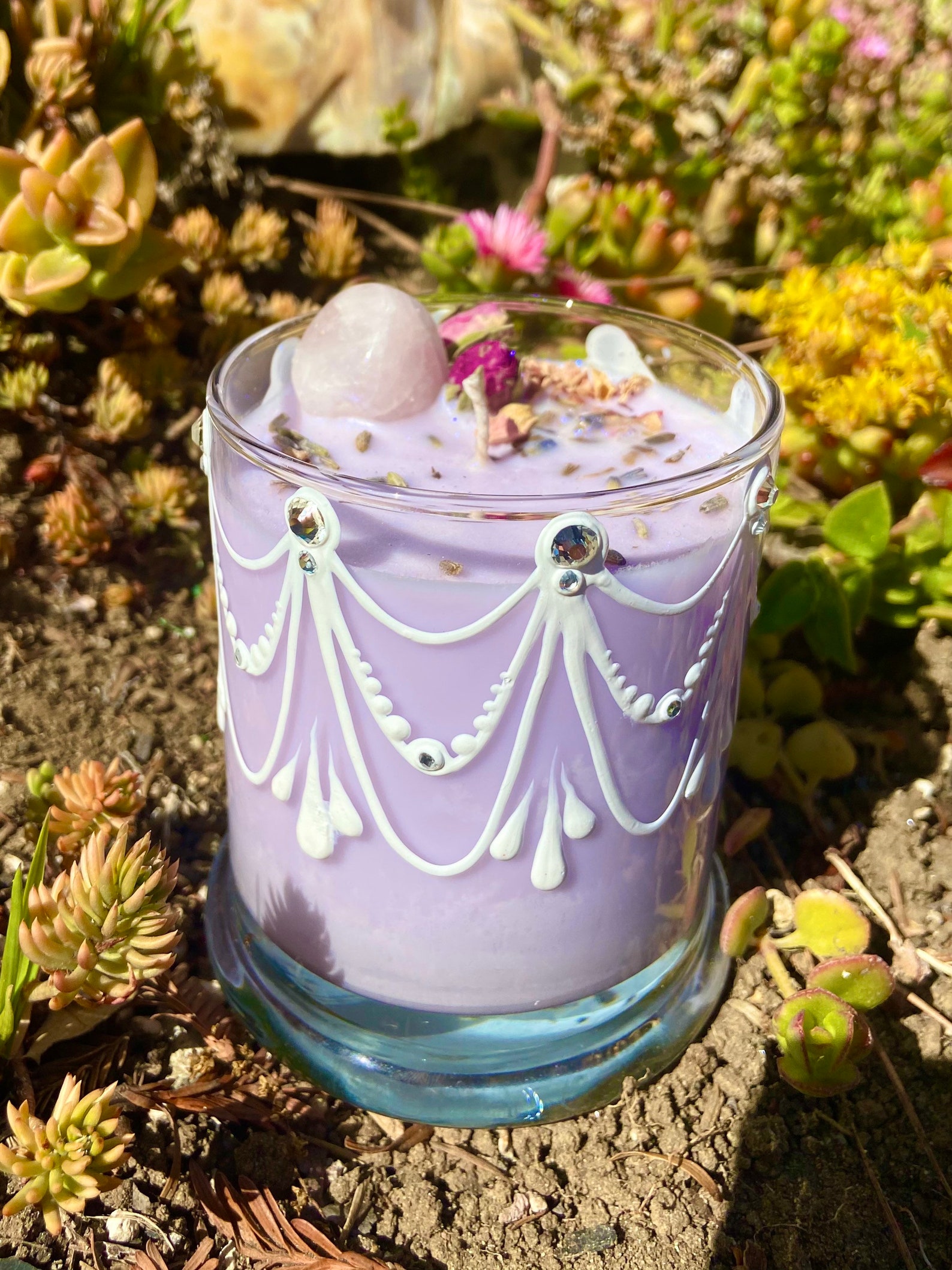 LOVE & ANTIANXIETY Crystal Candle Healing Candle Etsy