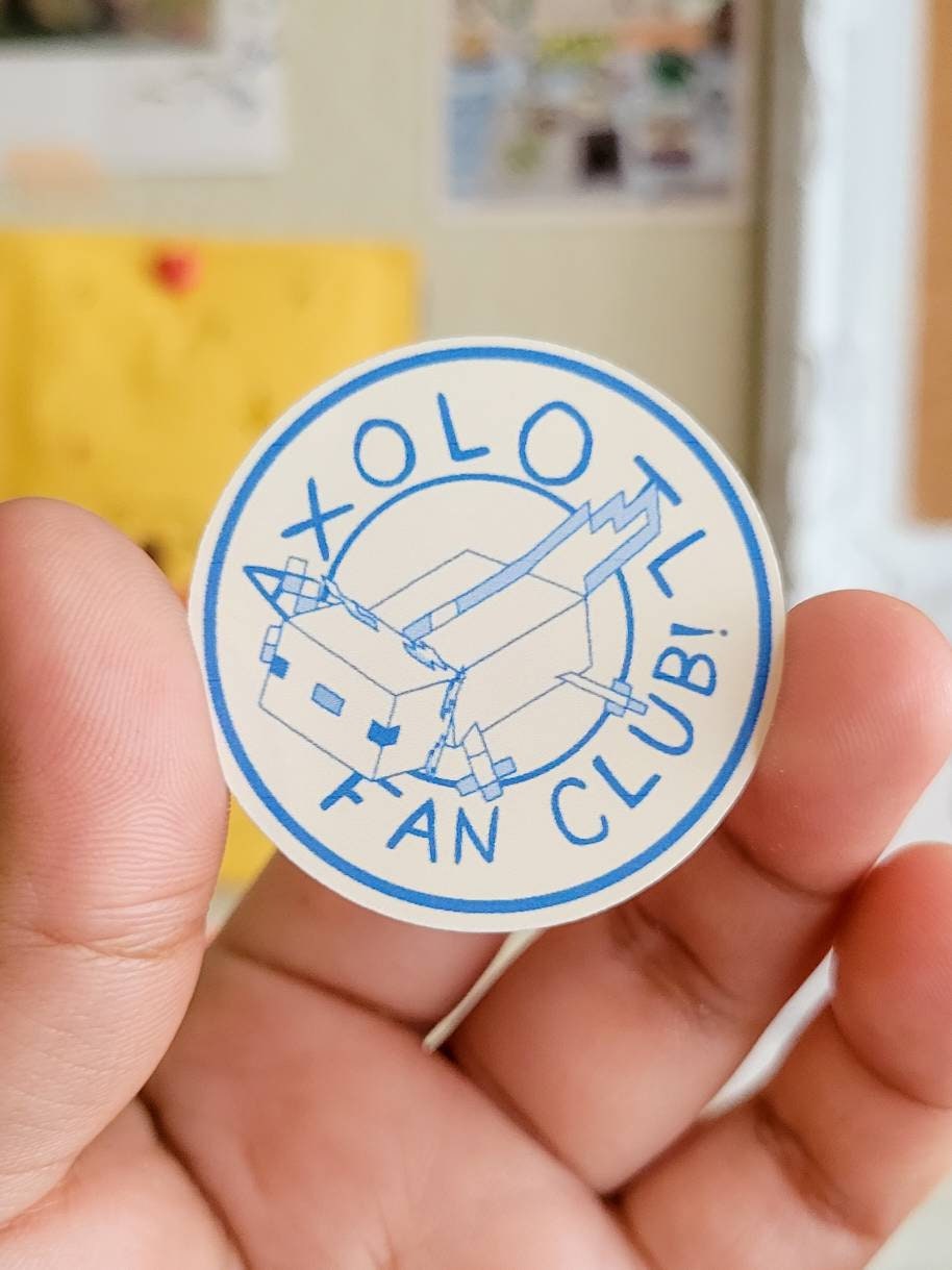 Axolotl Fan Club Sticker Cute Waterproof Minecraft Sticker Etsy