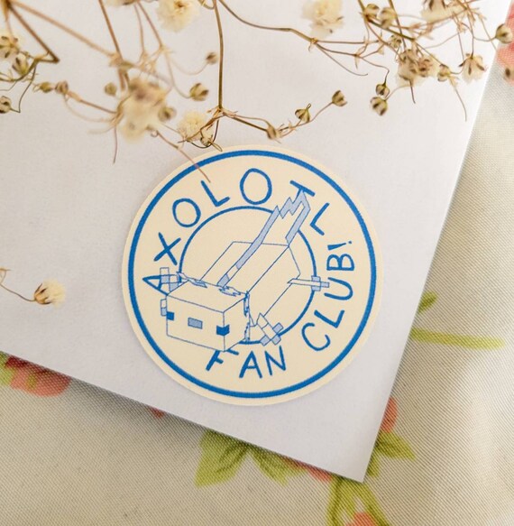 Axolotl Fan Club Sticker Cute Waterproof Minecraft Sticker Etsy