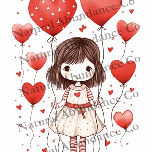 Cartolina di San Valentino stampabile con immagine di una bambola di carta carina - Scarica una cartolina di San Valentino fai da te