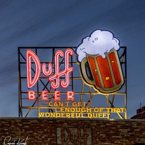 Duff Beer Bar Sign - Krusty land Theme Park Photography Print,  Art, Beer Lover Gift, Roommate Christmas Gift, Man Cave Photo