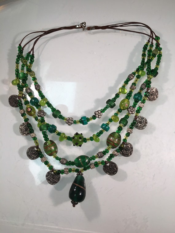 Murano glass bead necklace - image 3